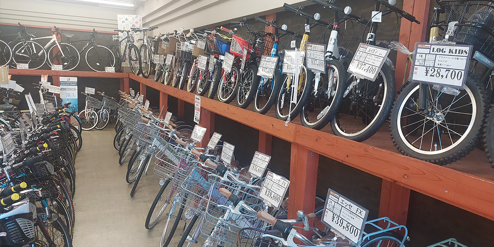 広島県福山市のサイクルショップ自転車BOX御門店の店頭