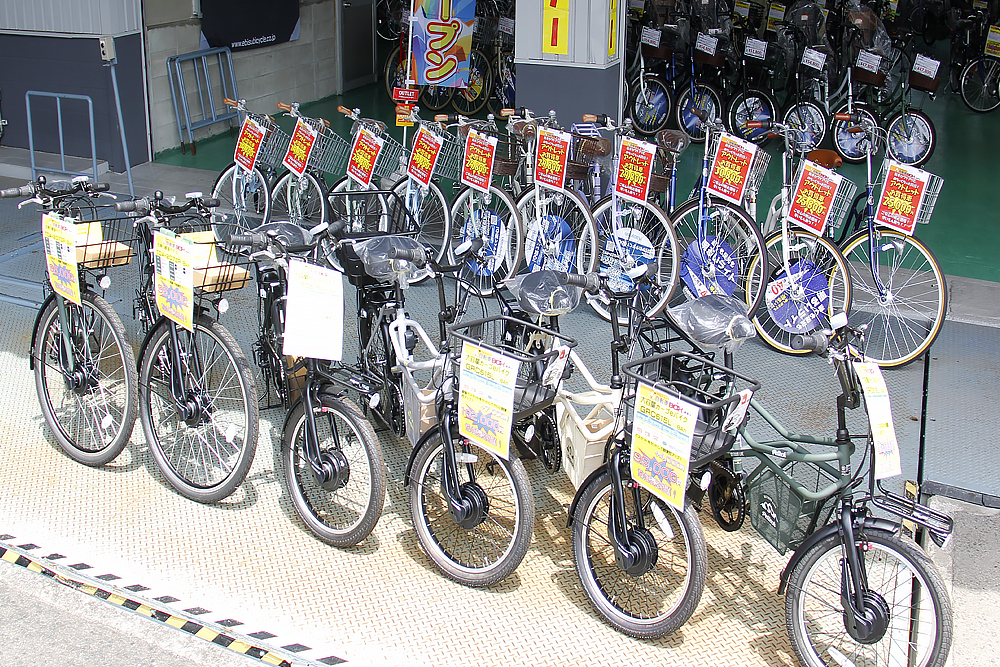 大阪府堺市のサイクルショップ自転車BOX美原店の店頭