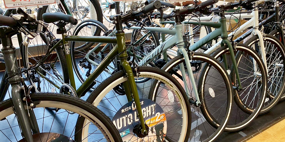 奈良県奈良市のサイクルどりーむの店頭