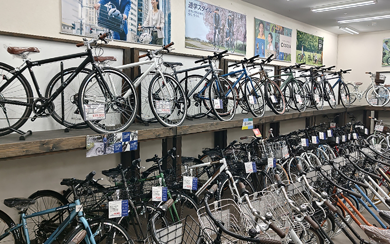 広島県福山市のサイクルショップ自転車BOXフレスポ神辺店の店頭