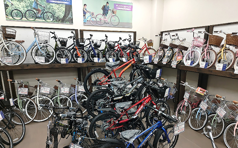広島県福山市のサイクルショップ自転車BOXフレスポ神辺店の店頭